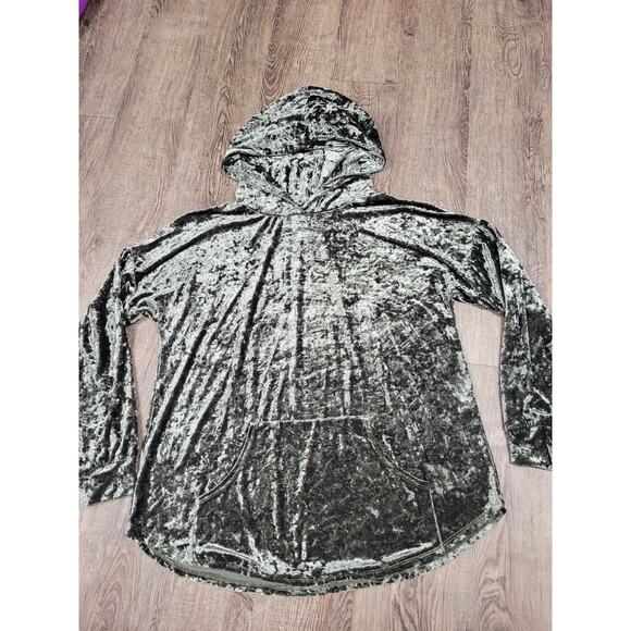 Wonderland by Orange Dark Green Velour Hoodie Sweatshirt Pullover Large - Picture 1 of 3